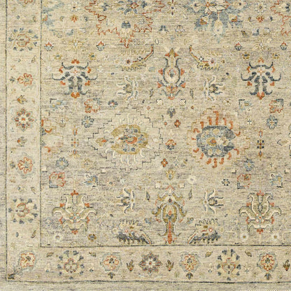 Sipocot Premium Area Rug distressed beige with blue and orange motifs Boutique Rugs on Tampa Home & Garden Store