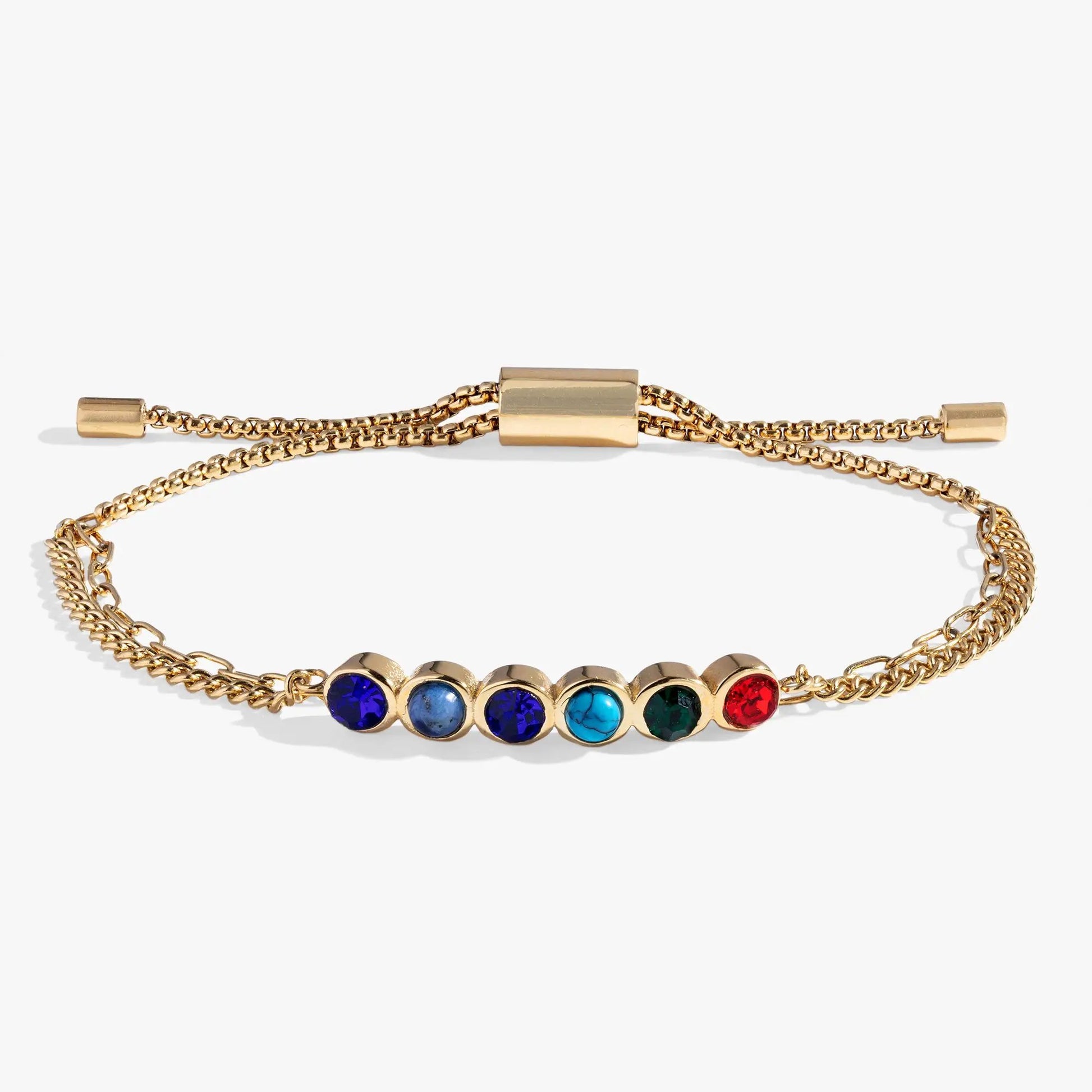 Sister Hidden Message Acrostic Bolo Bracelet goldtone chain with color stones by Alex Ani on Tampa Home & Garden Store