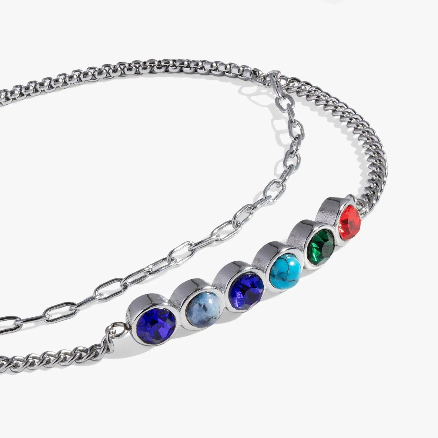 Sister Hidden Message Acrostic Bolo Bracelet by ALEX AND ANI with gemstones on a silver chain on Tampa Home & Garden Store