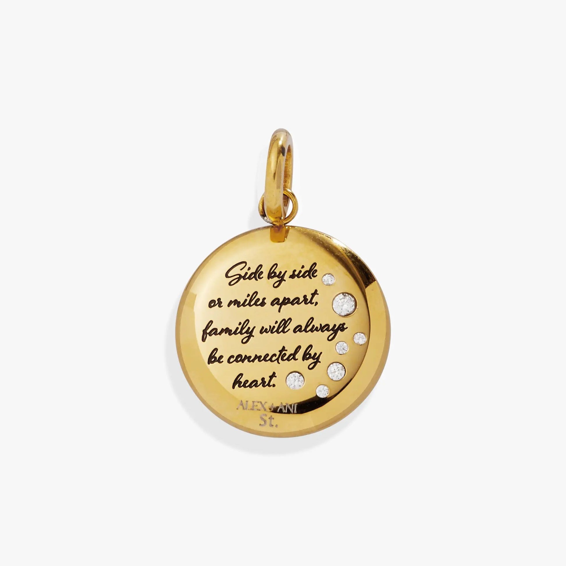 Sister Dragonfly Disc Charm pendant gold-tone with engraved script by Alex and Ani on Tampa Home & Garden Store
