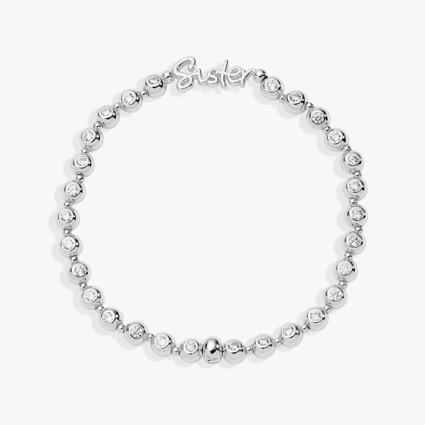 Sister Crystal Elongated Bracelet with Plaque