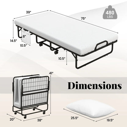 Folding Guest Bed with Memory Foam Mattress