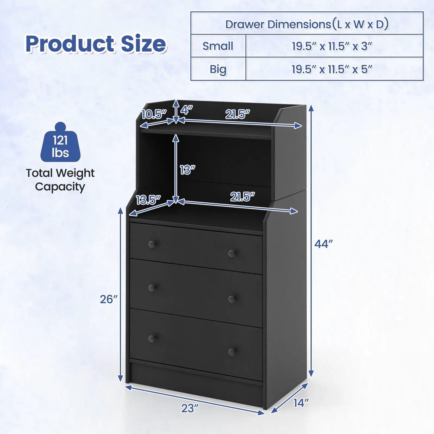 Storage Dresser with Anti-Toppling Device