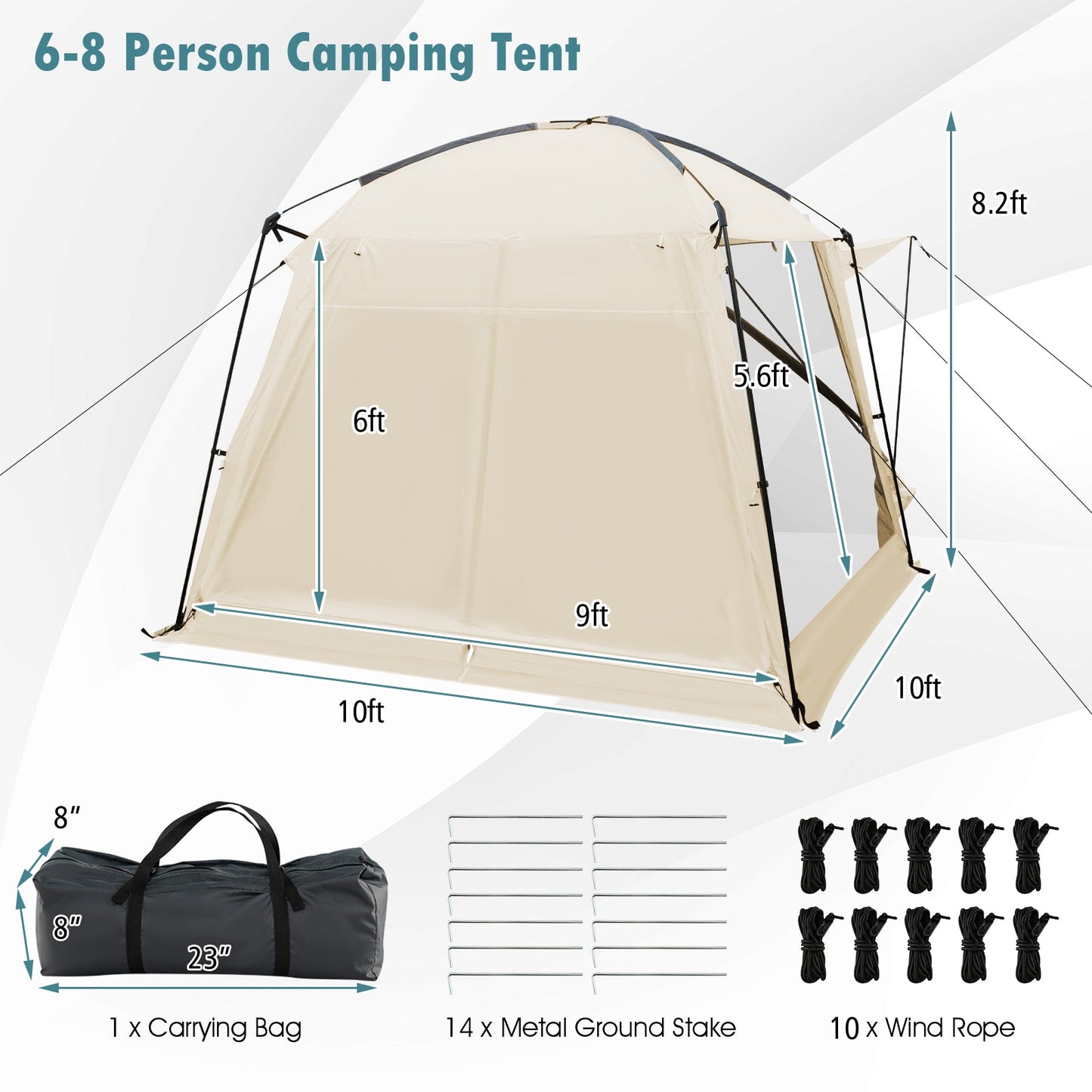 GemGear 10 x 10 ft beige screened canopy tent with vestibule and zippered door on Tampa Home & Garden Store