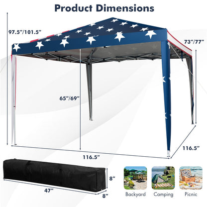 GemGear 10 ft pop-up canopy tent with blue starry canopy and mesh netting, easy setup on Tampa Home & Garden Store