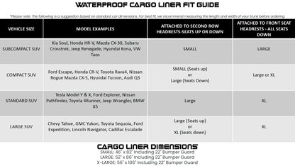 Waterproof SUV Cargo Liner and Fold Down Seats