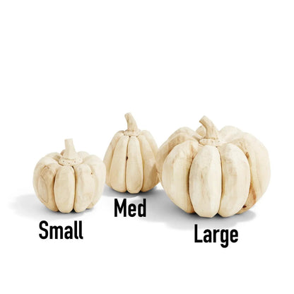 Hand Crafted Wooden Pumpkin Trio Three Shapes