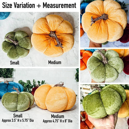 Velvet Pumpkins In Jewel Tones For Autumn Decor