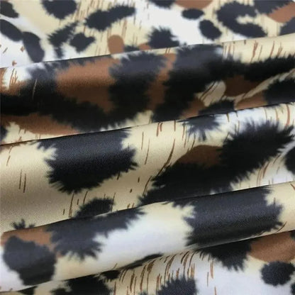 Stevvex women's leopard print cardigan knit fabric with long sleeves beige black brown on Tampa Home & Garden Store