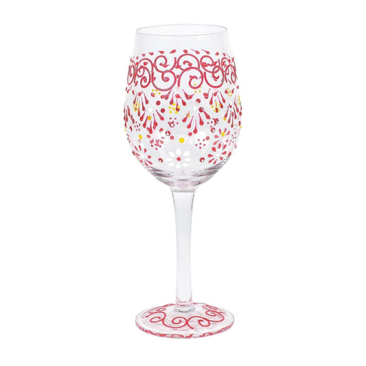 Copa de vino con tallo de melón y henna