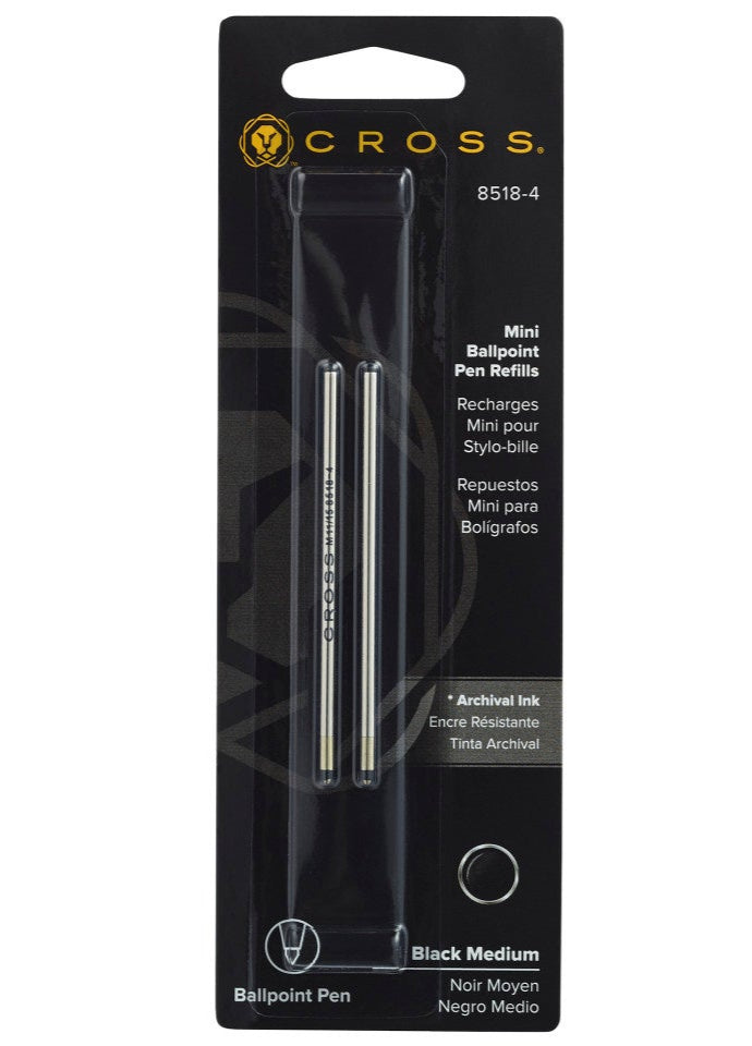 A.T. Cross mini ballpoint pen refills, black ink, medium point, dual pack on Tampa Home & Garden Store