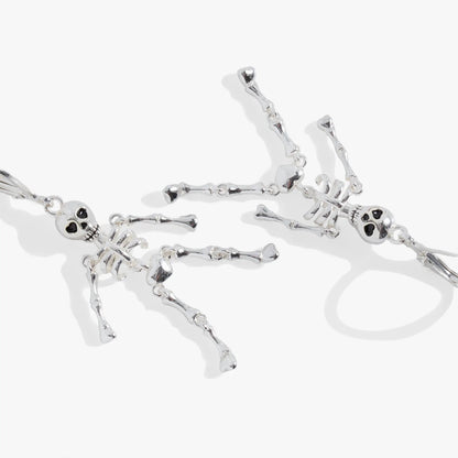 Skeleton Drop Earrings by ALEX AND ANI, silver-tone skull accents on bone chain dangles on Tampa Home & Garden Store