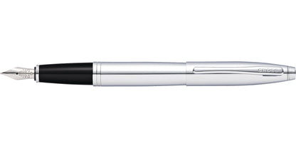 Calais polished chrome fountain pen with black grip, medium nib, CROSS brand on Tampa Home & Garden Store