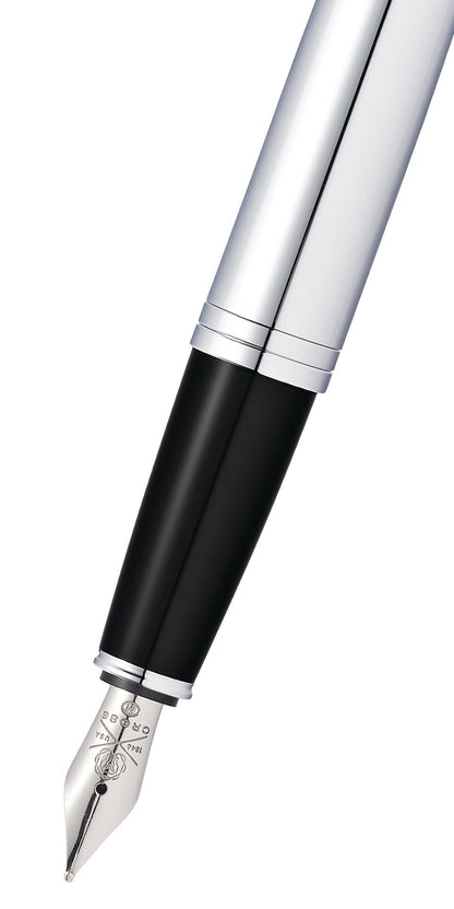 Calais polished chrome fountain pen with medium nib by A.T. Cross on Tampa Home & Garden Store