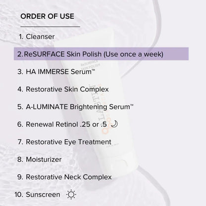 Alastin ReSURFACE Skin Polish cleanser, 2.3 oz, Nava Beauty order list with purple highlight on Tampa Home & Garden Store