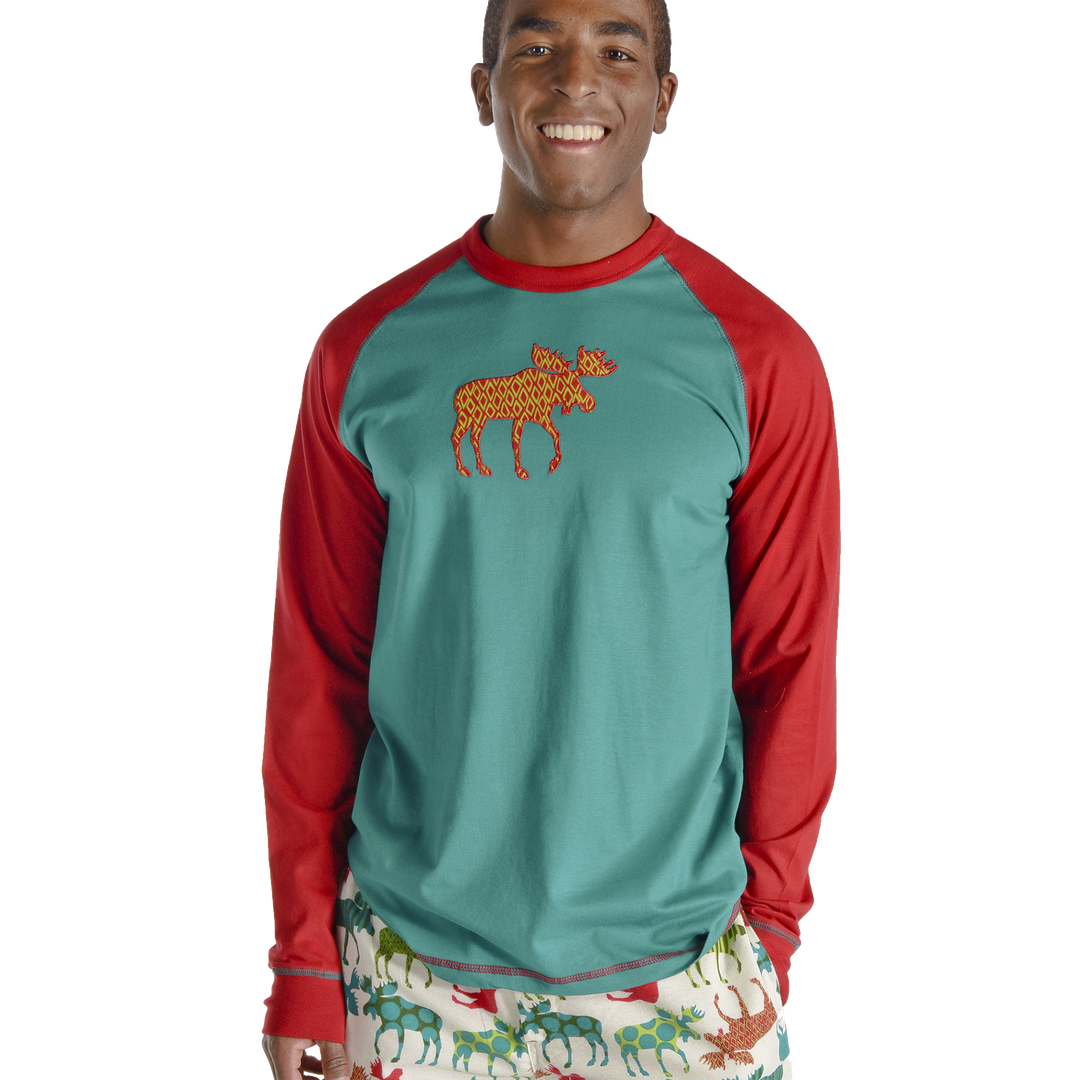 Pattern Moose Long Sleeve Tee - X-Small