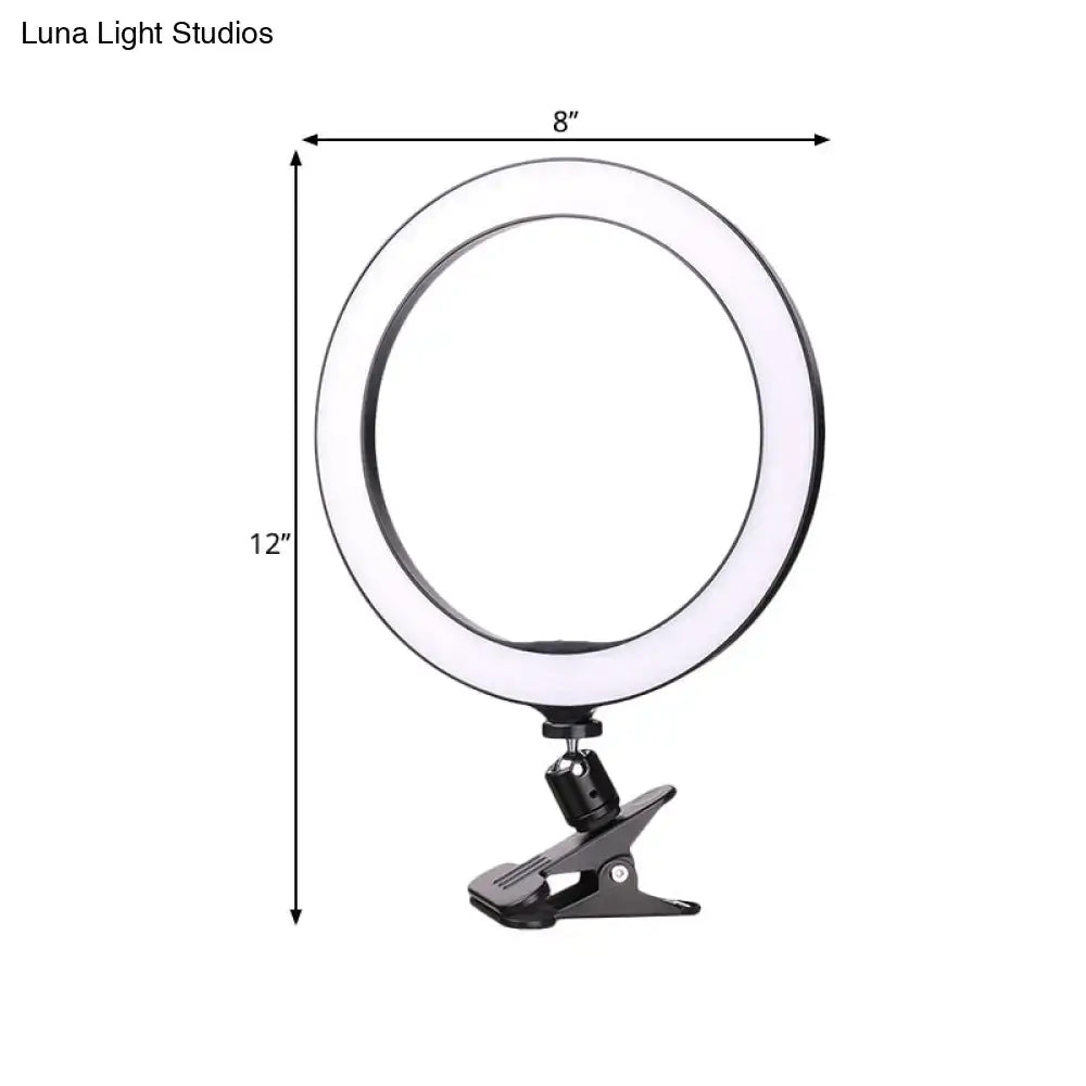 Black LED Ring Wall Light by Decorbites, 8-inch ring with clamp mount on Tampa Home & Garden Store