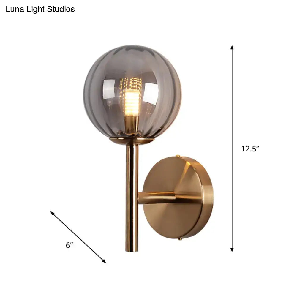 Amber Red Green glass globe wall sconce with brass mount by Decorbites on Tampa Home & Garden Store