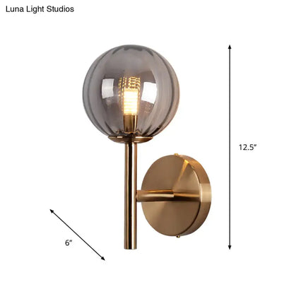 Amber Red Green glass globe wall sconce with brass mount by Decorbites on Tampa Home & Garden Store