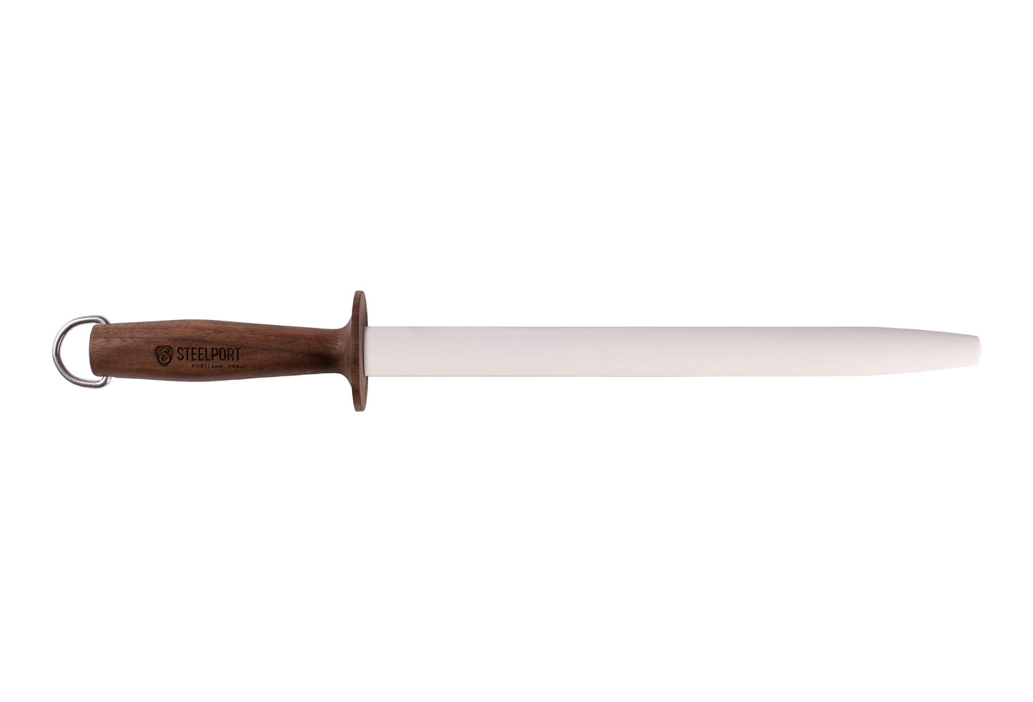 12-inch oval ceramic honing rod STEELPORT with wooden handle Store on Tampa Home & Garden Store