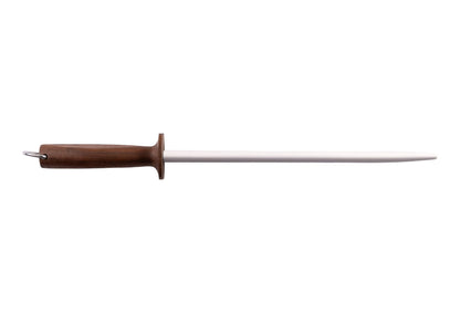 12-inch oval ceramic honing rod with wooden handle for kitchen knives on Tampa Home & Garden Store