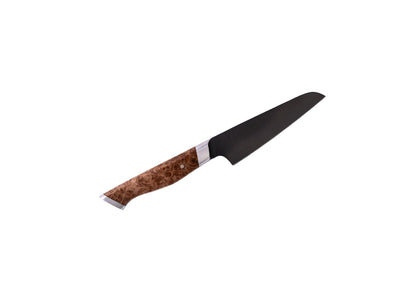 4-inch paring knife from STEELPORT Knife Co. with black blade and burl wood handle on Tampa Home & Garden Store