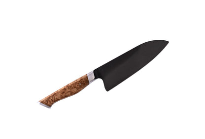 6-inch Chef Knife STEELPORT Knife Co. black blade with burl wood handle on Tampa Home & Garden Store