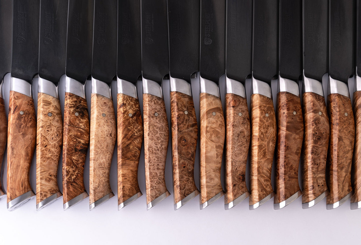 4 inch paring knives set by STEELPORT Knife Co. burl wood handles kitchen knives on Tampa Home & Garden Store