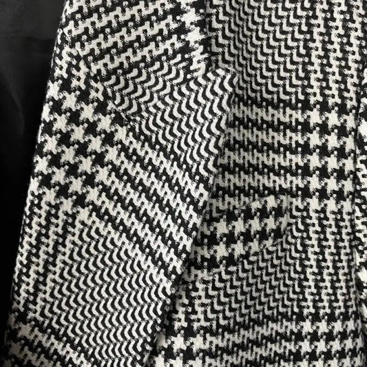 Black and white houndstooth blazer jacket for women, slim fit dress suit style on Tampa Home & Garden Store