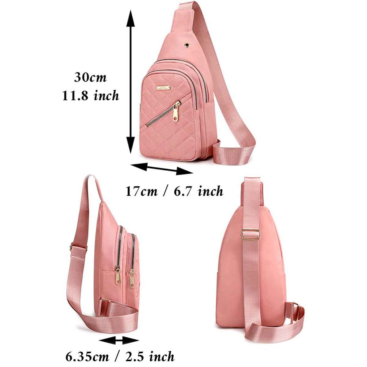Women's Nylon Crossbody Bag for Travel and Hiking