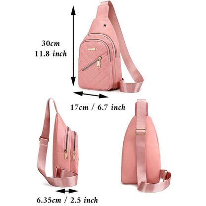 Women's Nylon Crossbody Bag for Travel and Hiking