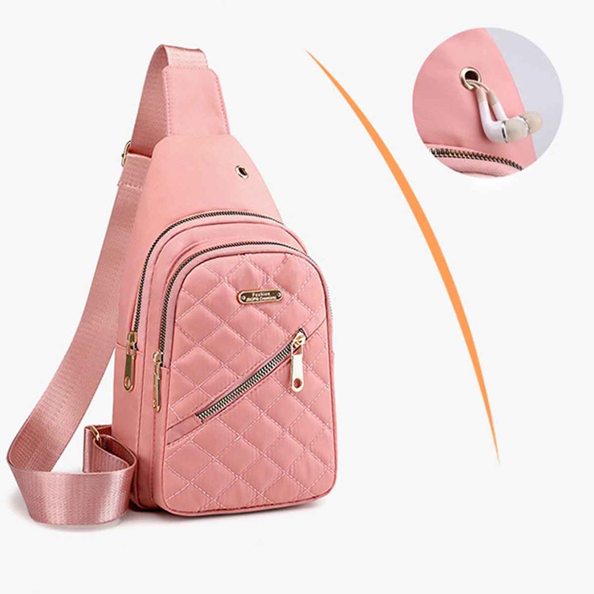 Women's Nylon Crossbody Bag for Travel and Hiking