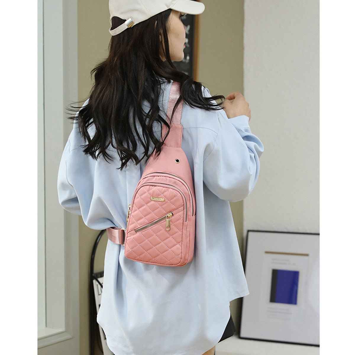 Women's Nylon Crossbody Bag for Travel and Hiking