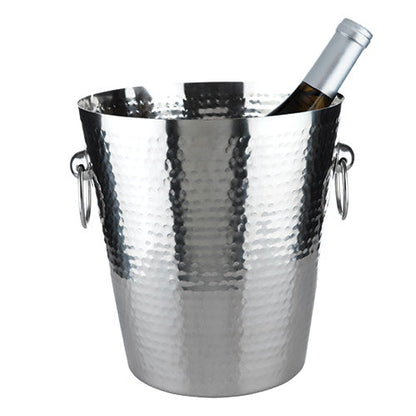 The Hammered Stainless Steel Ice Bucket for Wine