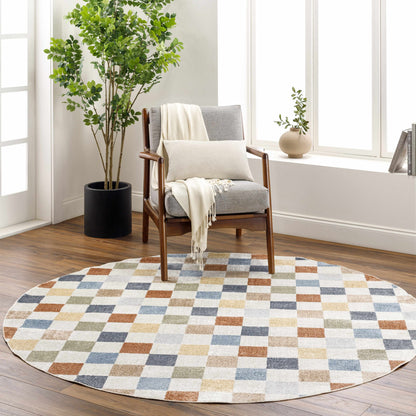 Alie Colorful Checkered Washable Rug multicolor geometric squares Boutique Rugs on Tampa Home & Garden Store