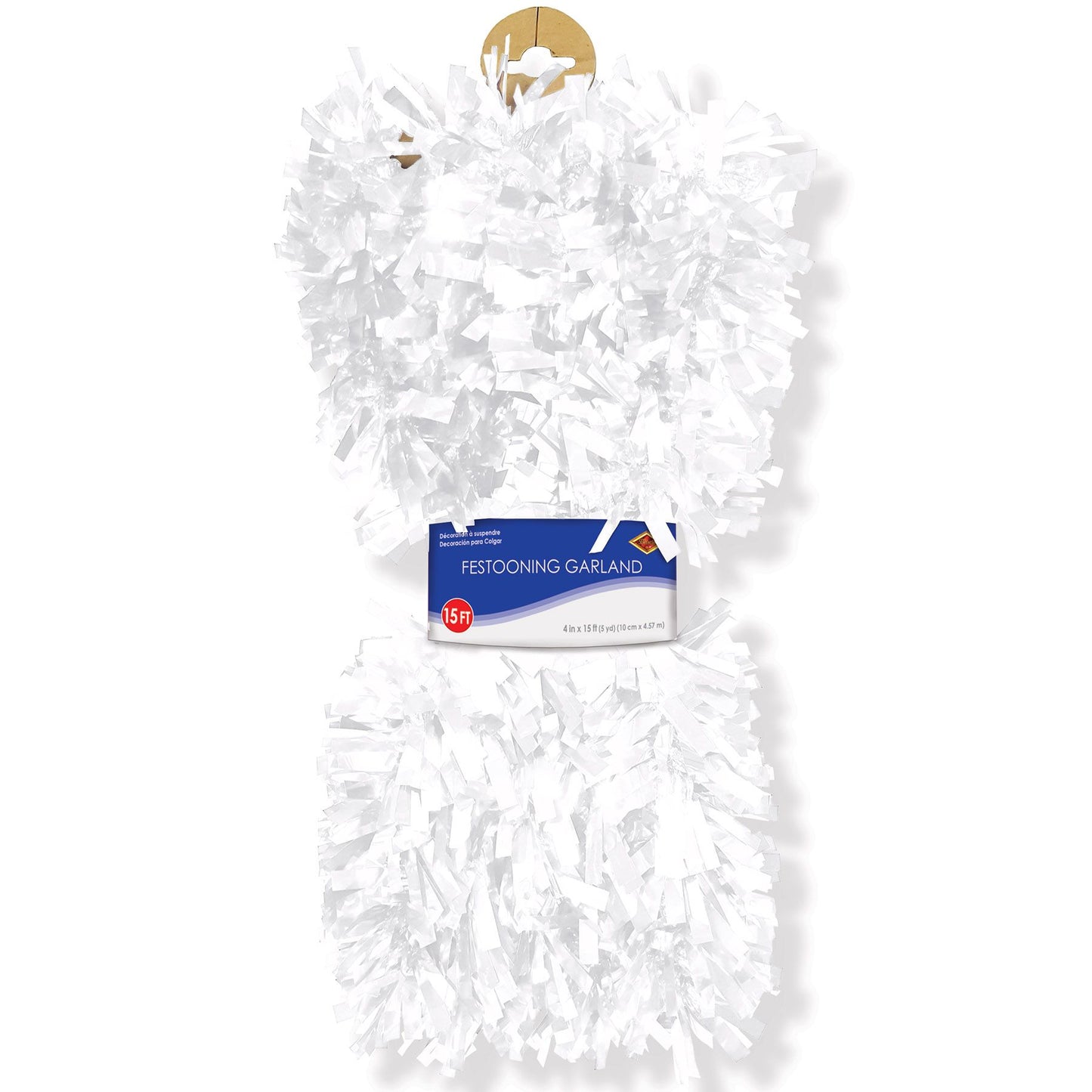 Guirlande festonnée métallique 6 plis - Blanche
