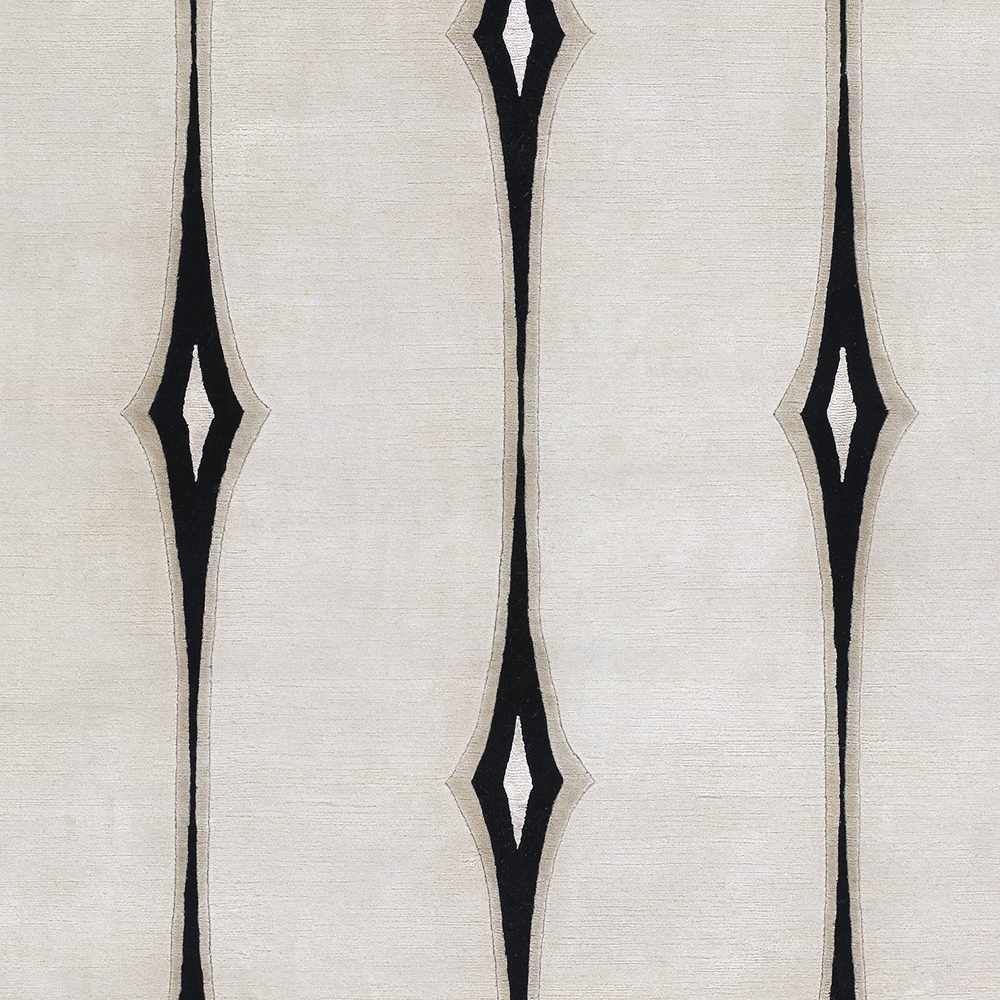 Smartt Beige&Black Premium Wool Rug by Boutique Rugs with beige field and black diamonds on Tampa Home & Garden Store