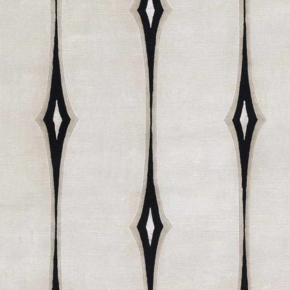 Smartt Beige&Black Premium Wool Rug by Boutique Rugs with beige field and black diamonds on Tampa Home & Garden Store