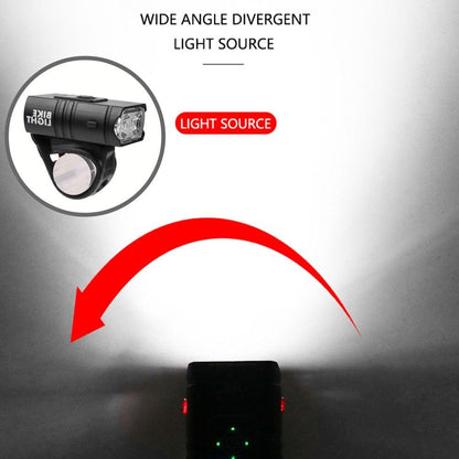Stevvex USB rechargeable bicycle front light set with LED headlight, wide-angle beam on Tampa Home & Garden Store