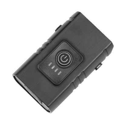 Stevvex USB rechargeable front bicycle light with power button and LED indicators, black on Tampa Home & Garden Store