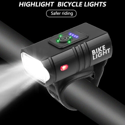 Front black bike light ST90SP0331GYH USB rechargeable LED headlamp for night riding on Tampa Home & Garden Store