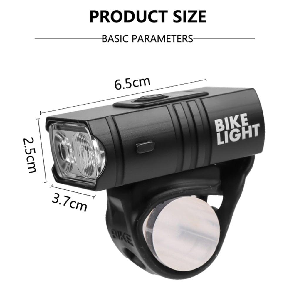 Stevvex bicycle front light USB rechargeable LED headlight black bike lamp on Tampa Home & Garden Store