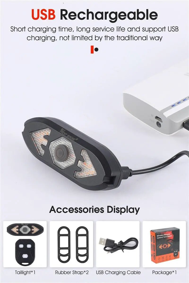 Smart Bike Light With Wireless Remote Taillight