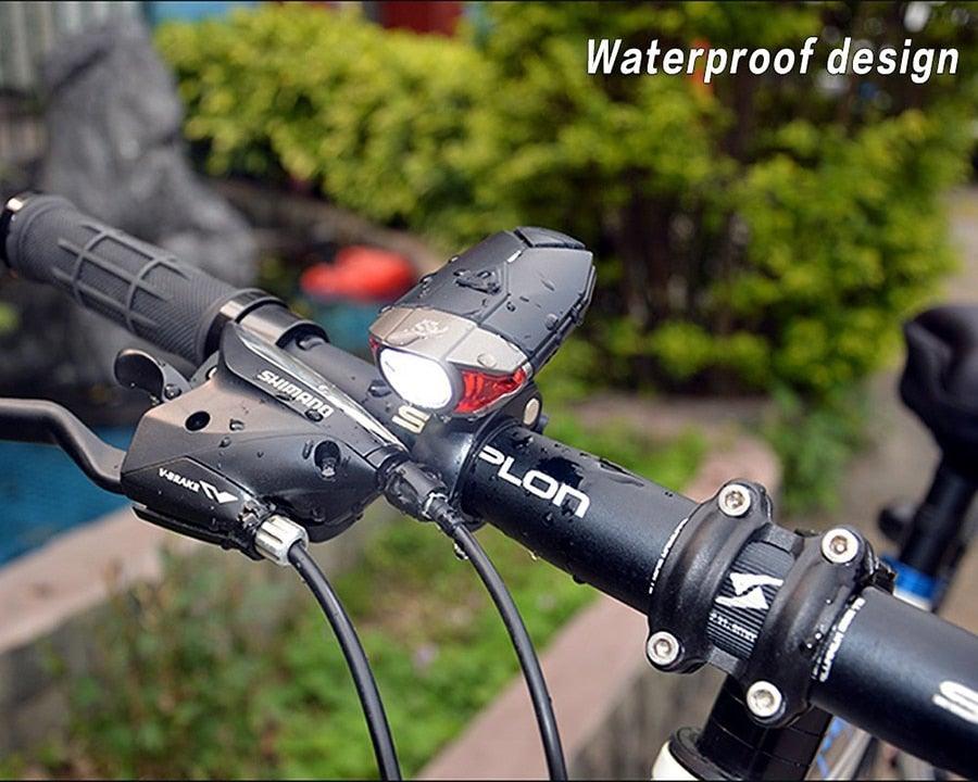 Stevvex smart bike light with wireless remote mounted on black bar LED taillight waterproof on Tampa Home & Garden Store