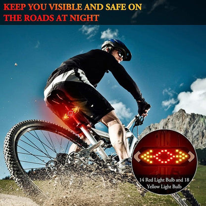 Smart Bike Light rear LED taillight with wireless remote, 14 red and 18 yellow LEDs on Tampa Home & Garden Store