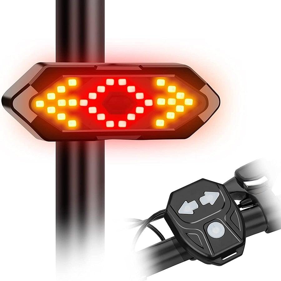 Stevvex rear bike light with wireless remote, USB rechargeable, red LED tail light on Tampa Home & Garden Store