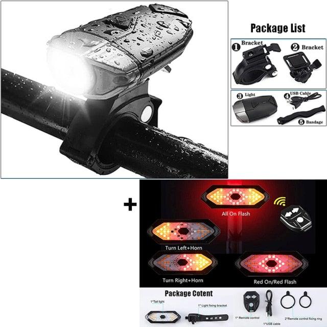 Stevvex ST90SP1054ZSR smart bike light with wireless remote and USB rechargeable rear LED on Tampa Home & Garden Store