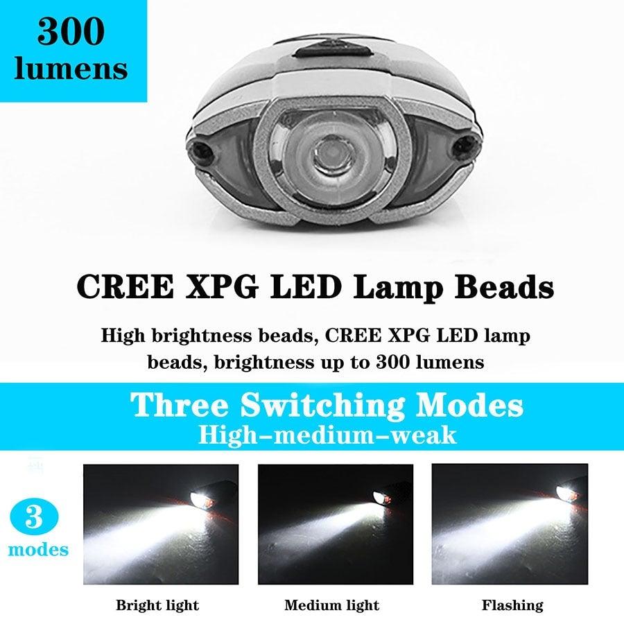 Stevvex bike light rear USB rechargeable taillight, CREE XPG LED, 300 lumens, three modes on Tampa Home & Garden Store