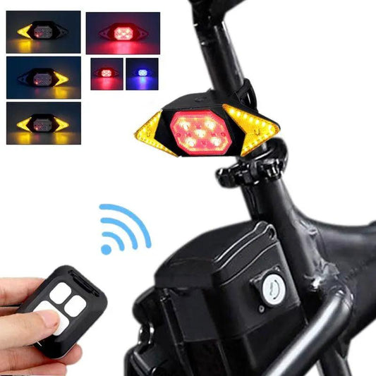 Stevvex smart bike light with wireless remote USB rechargeable rear taillight mounted on handlebars on Tampa Home & Garden Store