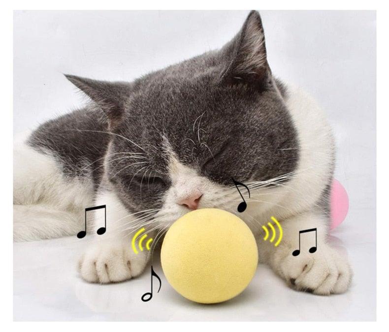 Smart Cat Toys Interactive Ball yellow plush squeaky toy by Stevvex on Tampa Home & Garden Store